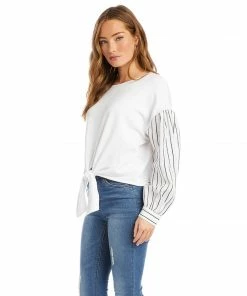 Karen Kane Clothing Contrast Tie-Front Top