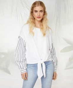 Karen Kane Clothing Contrast Tie-Front Top