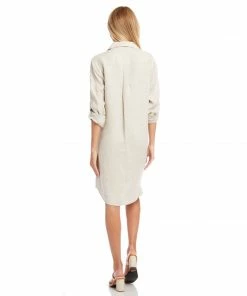 Karen Kane Petite Size Linen Shirtdress