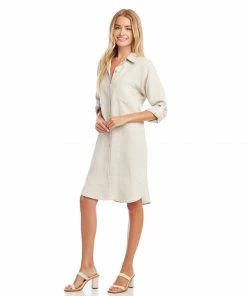 Karen Kane Petite Size Linen Shirtdress