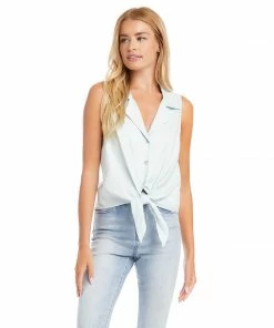 Karen Kane Sleeveless Tie-Front Top