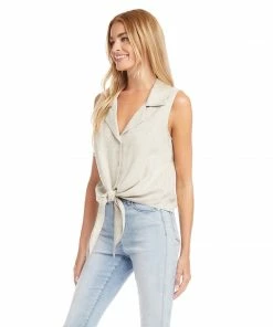 Karen Kane Clothing Sleeveless Tie-Front Top