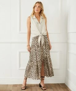 Karen Kane Clothing Sleeveless Tie-Front Top