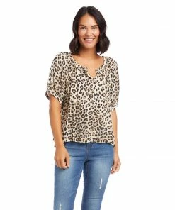 Karen Kane Petite Size Short Sleeve Peasant Top Clothing