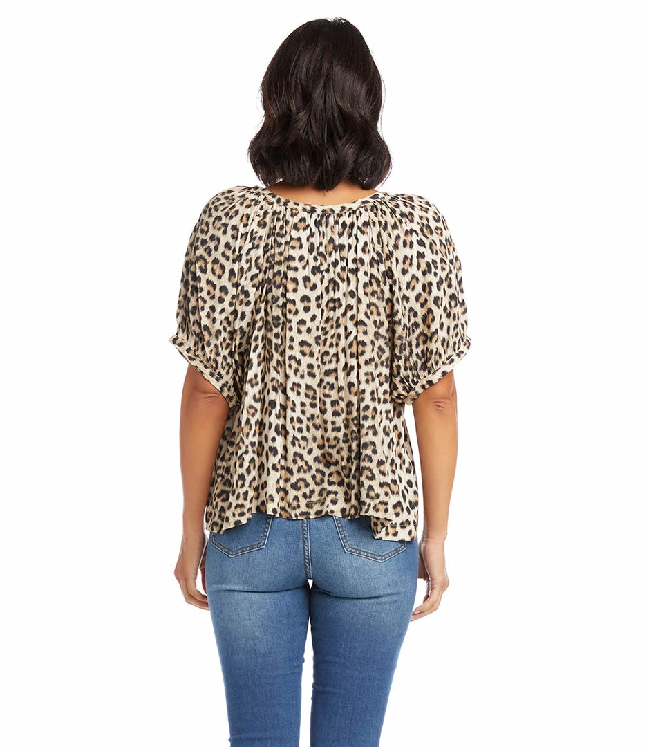 Karen Kane Petite Size Short Sleeve Peasant Top Clothing