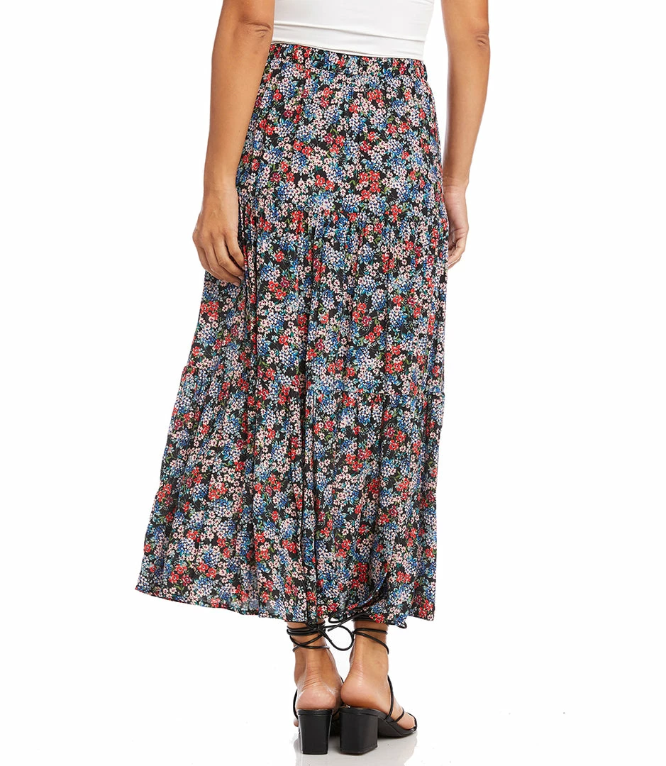 Karen Kane Petite Size Tiered Midi Skirt