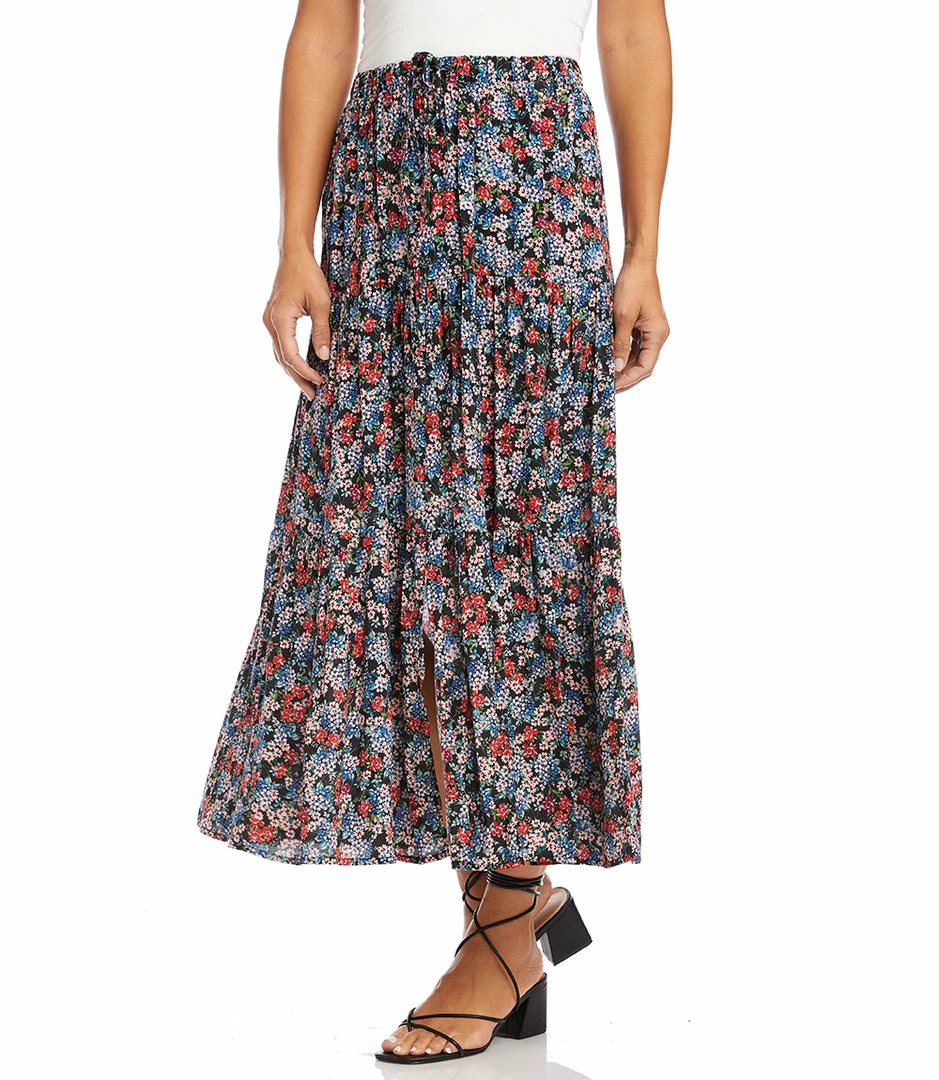 Karen Kane Petite Size Tiered Midi Skirt