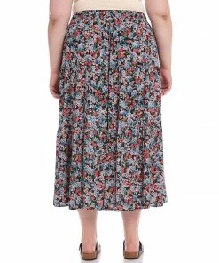 Karen Kane Plus Size Tiered Midi Skirt