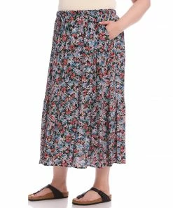 Karen Kane Plus Size Tiered Midi Skirt