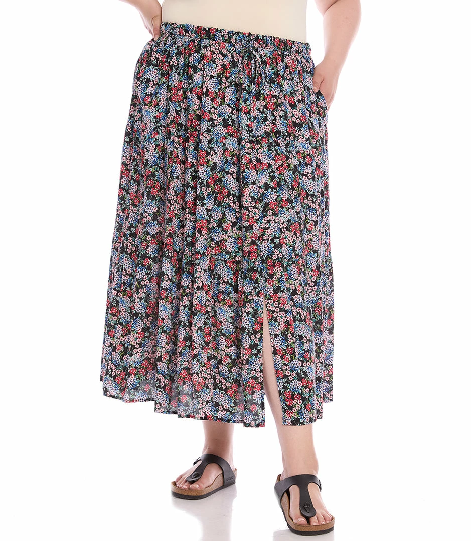 Karen Kane Plus Size Tiered Midi Skirt