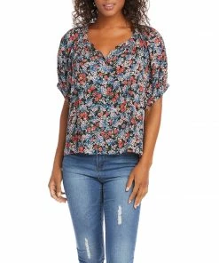 Karen Kane Plus Size Short Sleeve Peasant Top