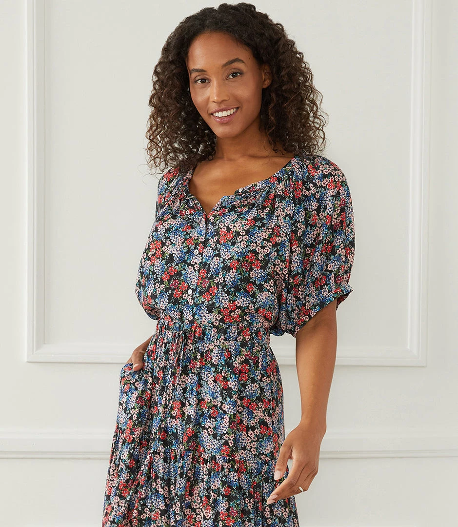 Karen Kane Short Sleeve Peasant Top