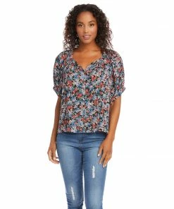 Karen Kane Short Sleeve Peasant Top