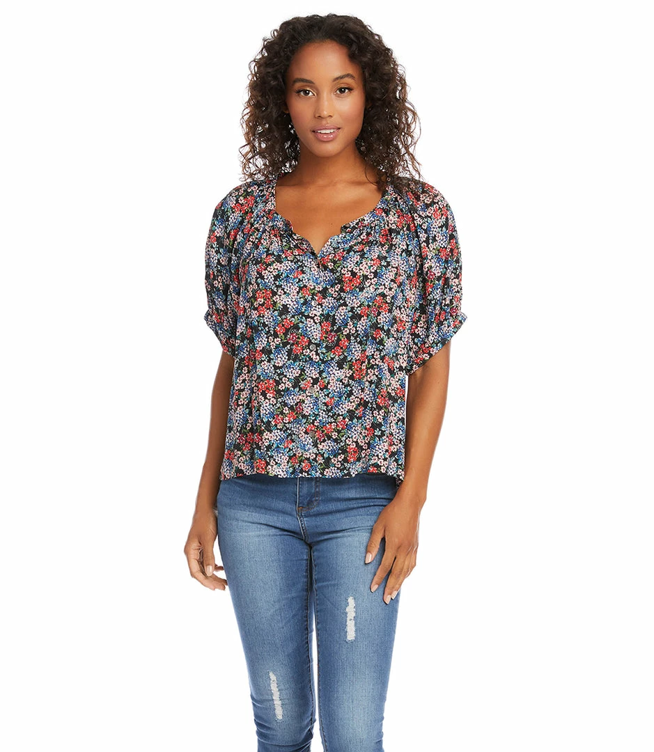 Karen Kane Short Sleeve Peasant Top