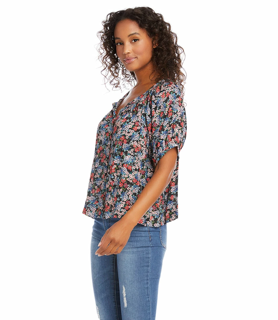 Karen Kane Short Sleeve Peasant Top