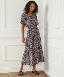 Karen Kane Short Sleeve Peasant Top