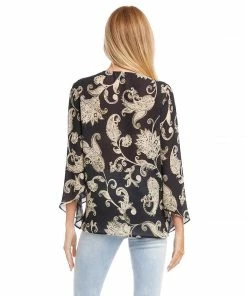 Karen Kane Angle Sleeve Crossover Top Clothing