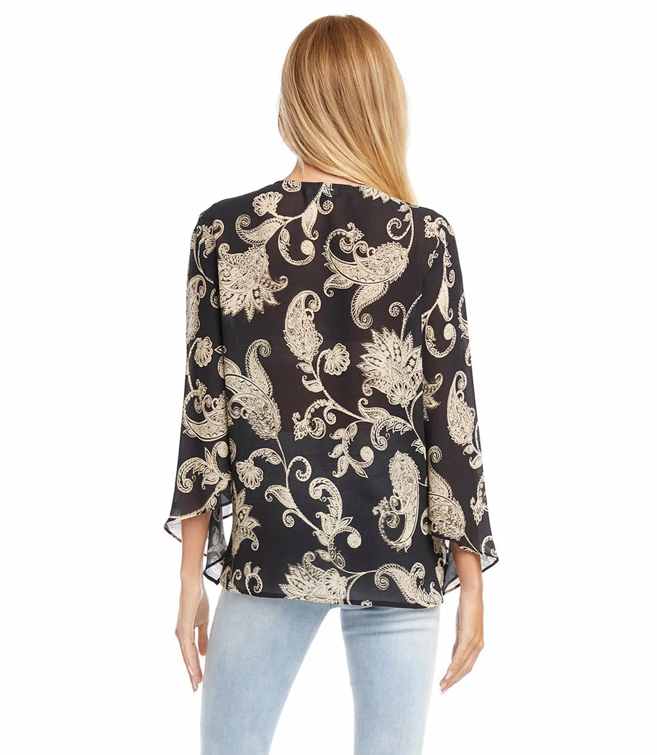 Karen Kane Angle Sleeve Crossover Top Clothing
