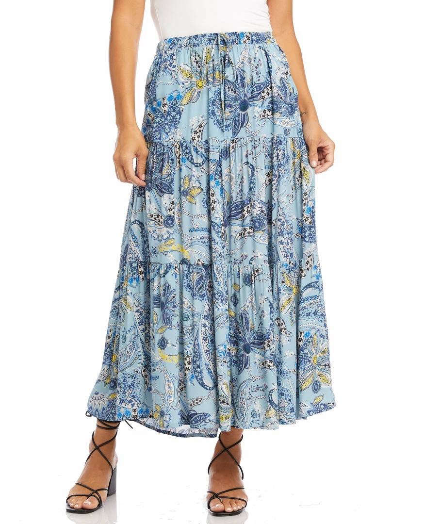Karen Kane Petites Petite Size Tiered Midi Skirt