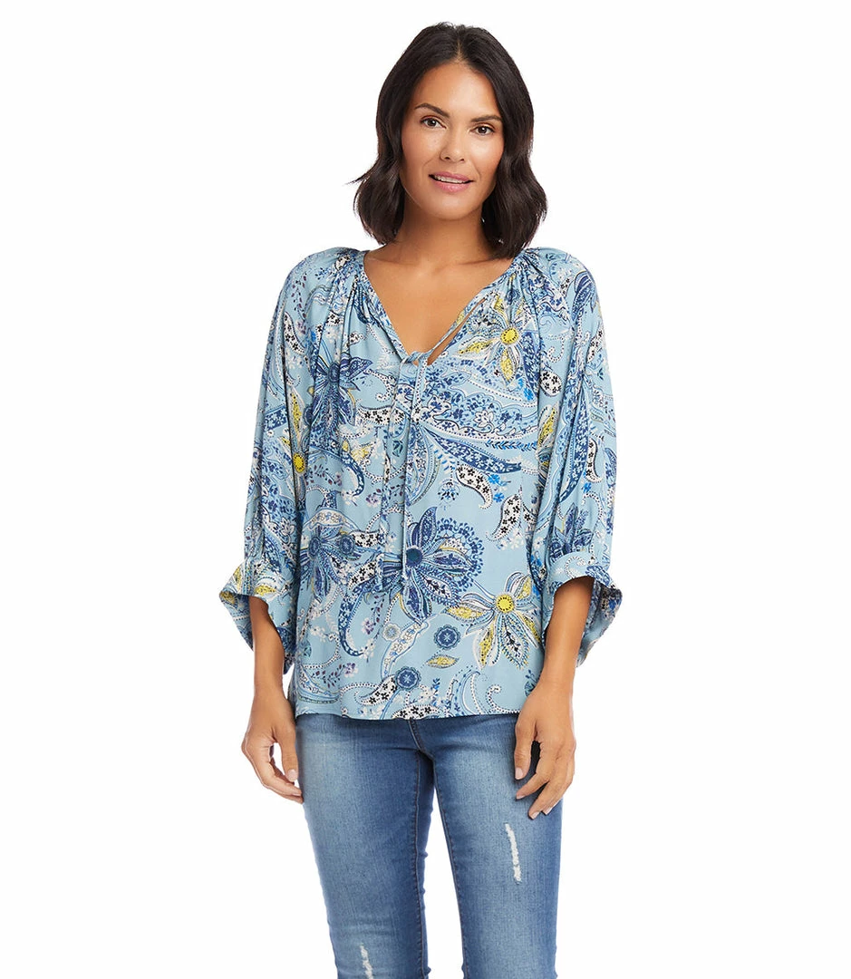 Karen Kane Petite Size Blouson Sleeve Top Clothing