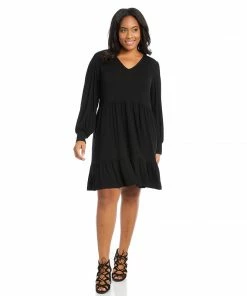 Karen Kane Dresses Plus Size Long Sleeve Tiered Dress