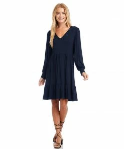 Karen Kane Long Sleeve Tiered Dress Clothing