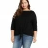 Karen Kane Plus Size 3/4 Sleeve Boatneck Top