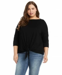 Karen Kane Plus Size 3/4 Sleeve Boatneck Top