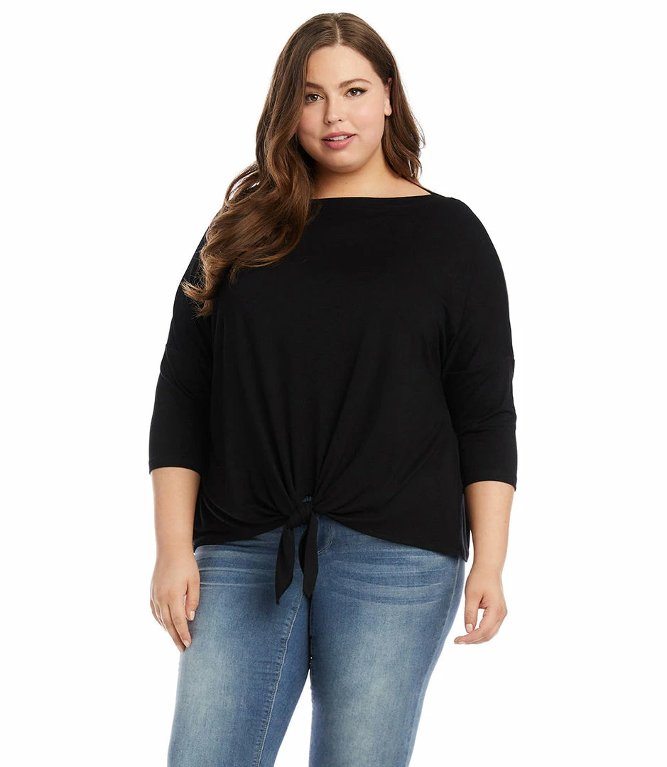 Karen Kane Plus Size 3/4 Sleeve Boatneck Top