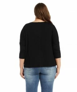 Karen Kane Plus Size 3/4 Sleeve Boatneck Top