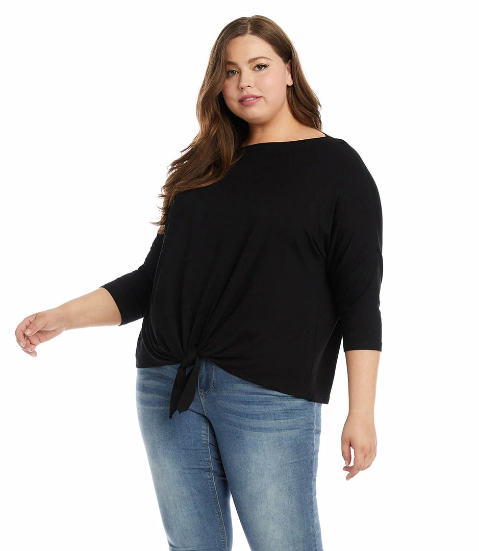 Karen Kane Plus Size 3/4 Sleeve Boatneck Top