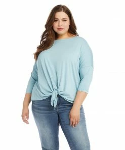 Karen Kane Plus Size 3/4 Sleeve Boatneck Top