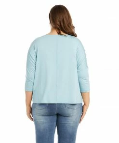 Karen Kane Plus Size 3/4 Sleeve Boatneck Top