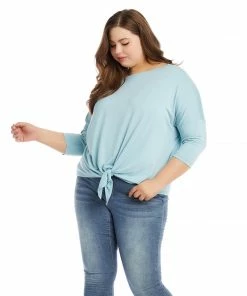 Karen Kane Plus Size 3/4 Sleeve Boatneck Top