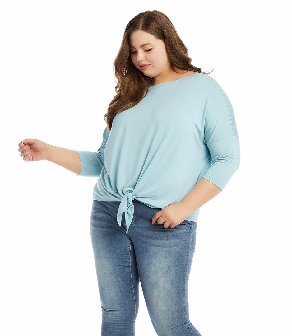 Karen Kane Plus Size 3/4 Sleeve Boatneck Top