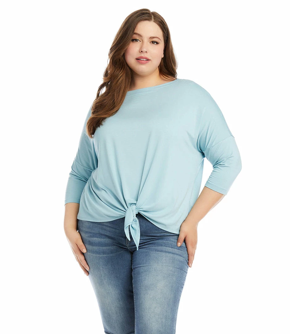 Karen Kane Plus Size 3/4 Sleeve Boatneck Top