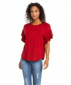 Karen Kane Clothing Petite Size Ruffle Sleeve Top