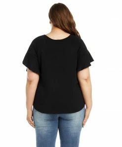 Karen Kane Plus Size Ruffle Sleeve Top