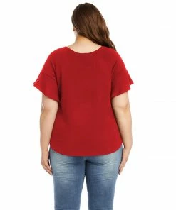 Karen Kane Plus Size Ruffle Sleeve Top