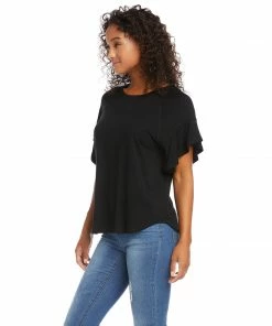 Karen Kane Ruffle Sleeve Top Clothing