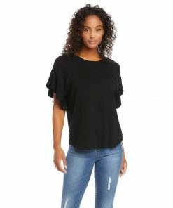 Karen Kane Ruffle Sleeve Top Clothing