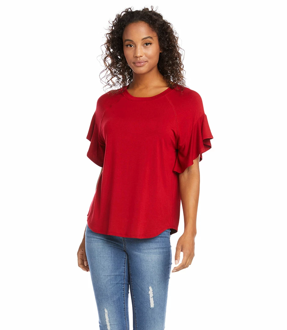 Karen Kane Ruffle Sleeve Top