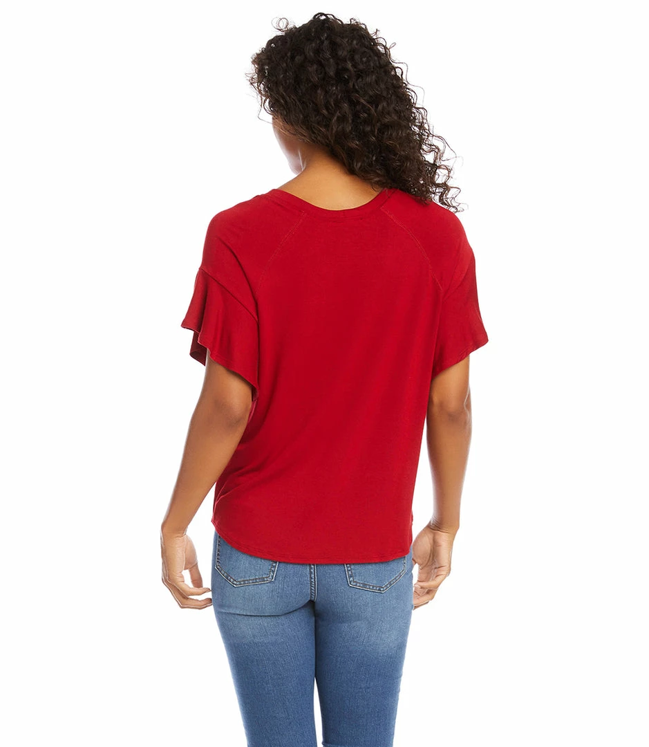 Karen Kane Ruffle Sleeve Top