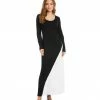 Karen Kane Split Color Long Sleeve Maxi Dress Clothing