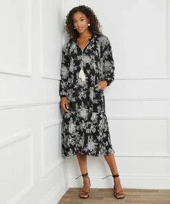 Karen Kane Long Sleeve Tiered Dress Clothing