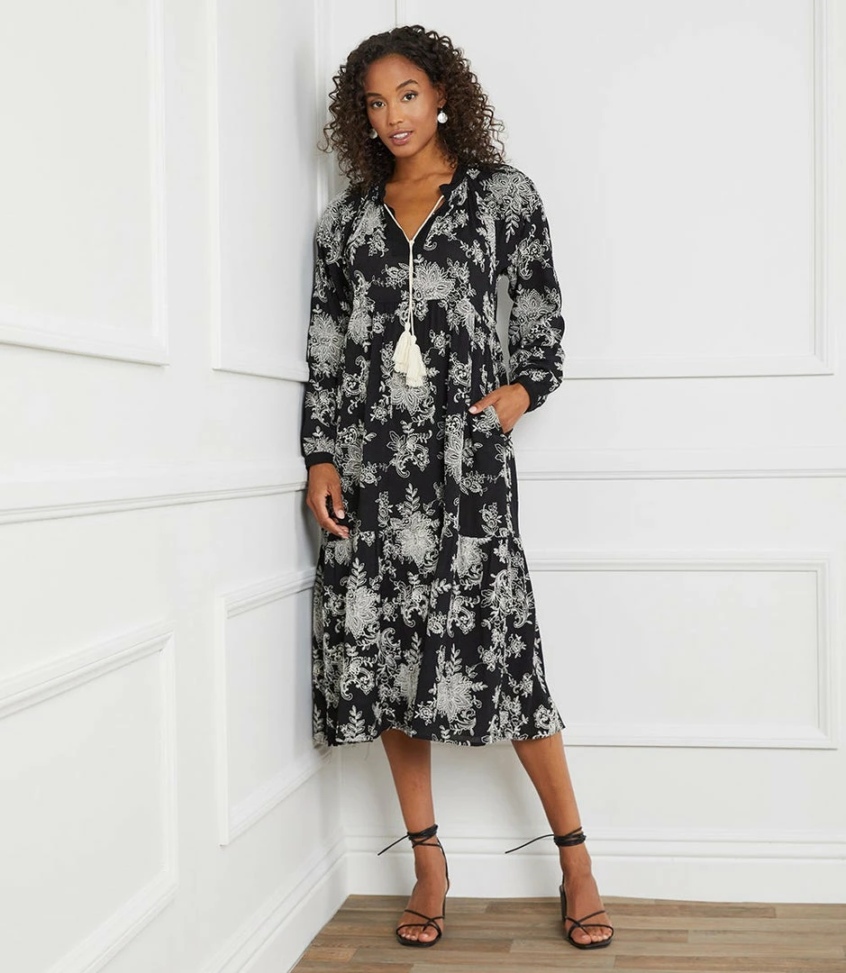 Karen Kane Long Sleeve Tiered Dress Clothing