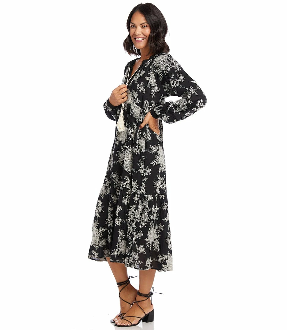 Karen Kane Long Sleeve Tiered Dress Clothing