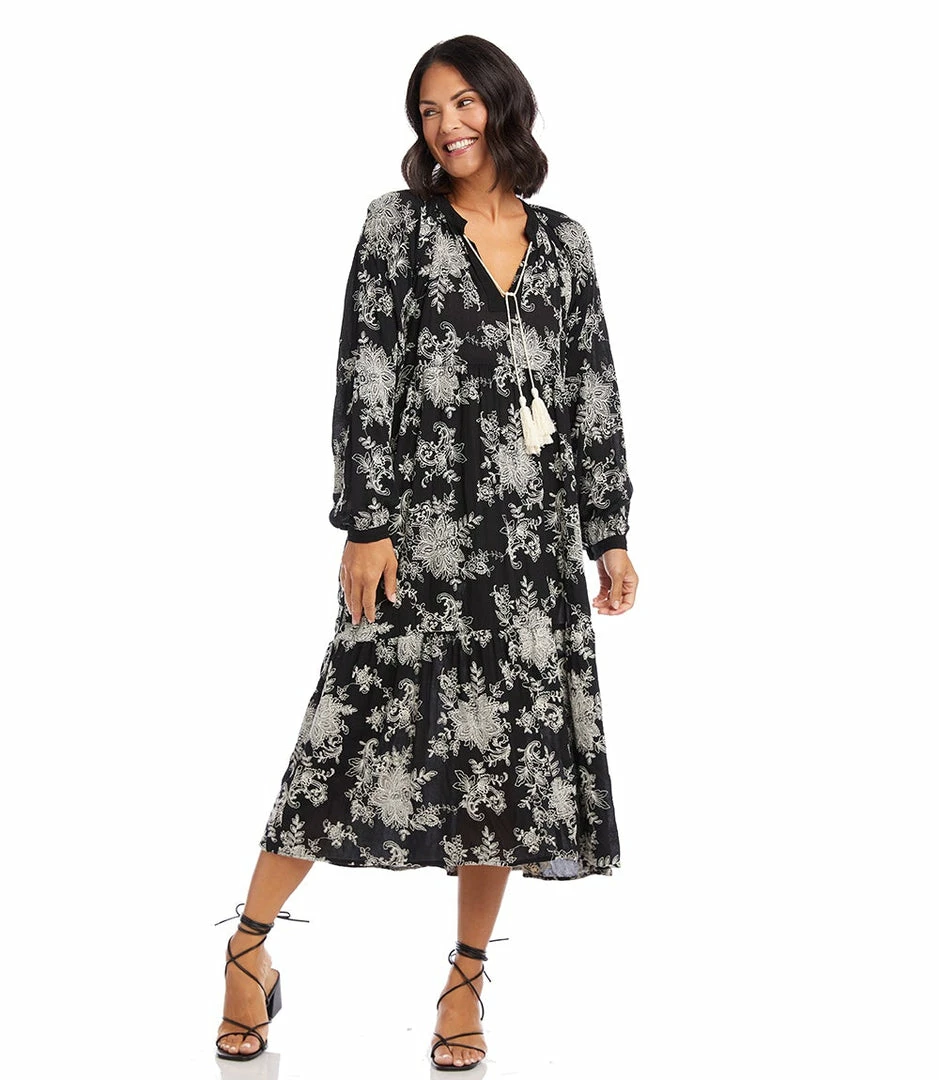Karen Kane Long Sleeve Tiered Dress Clothing