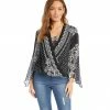 Karen Kane Angle Sleeve Crossover Top Clothing