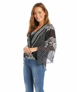 Karen Kane Angle Sleeve Crossover Top Clothing